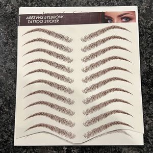 Brown eye brow tattoo stickers 74 pairs various shapes all brown easy to apply
